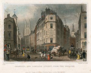 Cornhill e Lombard Street, Londra, dal Poultry da Thomas Hosmer Shepherd