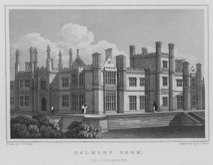 Parco di Dalmeny, Linlithgowshire (incisione) da Thomas Hosmer Shepherd