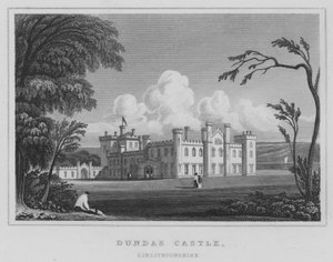 Castello di Dundas, Linlithgowshire da Thomas Hosmer Shepherd