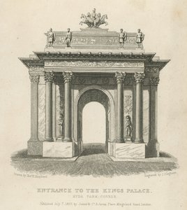 Ingresso al Palazzo del Re, Hyde Park Corner da Thomas Hosmer Shepherd