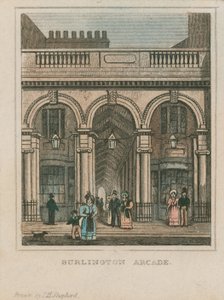 Vista esterna di Burlington Arcade da Thomas Hosmer Shepherd