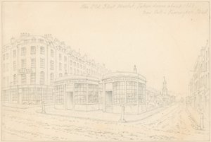 Mercato della flotta dal ponte di Holborn (ora rimosso) da Thomas Hosmer Shepherd