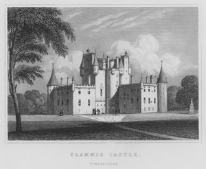 Castello di Glamis, Forfarshire (incisione) da Thomas Hosmer Shepherd