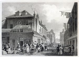 Mercato di Hungerford, Strand, inciso da Thomas Barber, 1830 da Thomas Hosmer Shepherd