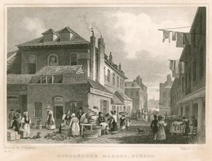 Mercato di Hungerford, vicino agli edifici di York, The Strand, Londra
