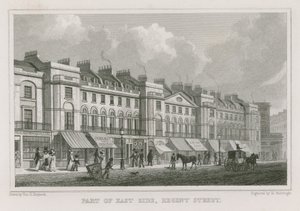 Parte del lato est di Regent Street, Londra da Thomas Hosmer Shepherd