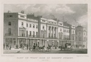 Parte del lato ovest di Regent Street, Londra da Thomas Hosmer Shepherd