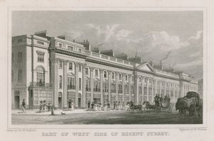 Parte del lato ovest di Regent Street, Londra da Thomas Hosmer Shepherd