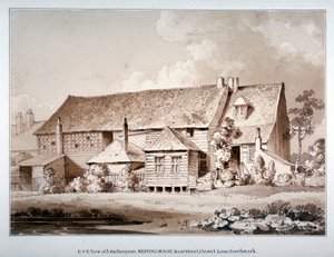Veduta sud-est della casa di riunione di John Bunyan, Zoar Street, Southwark, Londra da Thomas Hosmer Shepherd