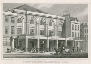 Teatro di Surrey, Blackfriars Road, Londra da Thomas Hosmer Shepherd