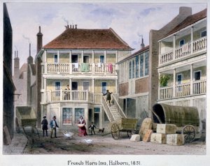 The French Horn Inn, Holborn, Londra da Thomas Hosmer Shepherd