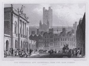 La Guildhall e la Cattedrale, dalla High Street, Bath da Thomas Hosmer Shepherd
