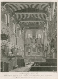 La chiesa priorale di San Bartolomeo il Grande, West Smithfield da Thomas Hosmer Shepherd