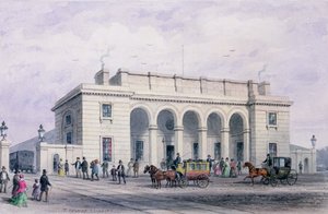 La stazione ferroviaria sud-occidentale a Nine Elms Vauxhall, 1856 da Thomas Hosmer Shepherd
