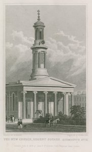 La nuova chiesa, Regent Square, Sidmouth Street da Thomas Hosmer Shepherd