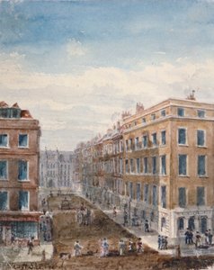 Veduta di King Street, guardando a nord da Cheapside alla Guildhall, Città di Londra da Thomas Hosmer Shepherd