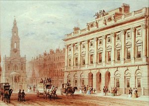 Veduta di Somerset House e della Chiesa di St. Mary Le Strand da Thomas Hosmer Shepherd