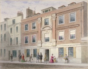 Vista di una villa in Great Winchester Street, City of London, 1841 da Thomas Hosmer Shepherd