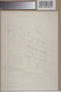 Veduta delle vecchie case in Chancery Lane, 1853 da Thomas Hosmer Shepherd