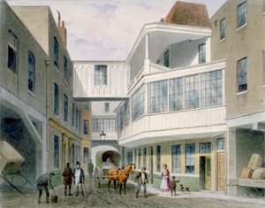 Vista della taverna Cross Keys, Wood Street, City of London, c1850 da Thomas Hosmer Shepherd
