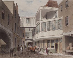 Veduta della taverna Cross Keys, Wood Street, c.1850 da Thomas Hosmer Shepherd