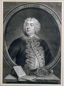Ritratto di Francesco Bernardi Senesino, un castrato senese, inciso da Alexander van Haecken, 1735 da Thomas Hudson