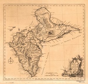 Guadalupa una delle isole dei Caraibi soggette alla Francia nelle Indie Occidentali, LOC 75693286 da Thomas Jefferys