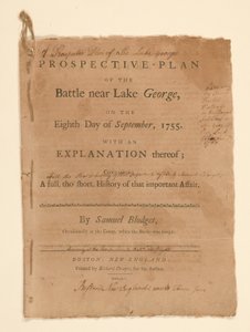 Piano Proiettivo della Battaglia combattuta vicino al Lago George. Testo (parte B) di Samuel Blodgett