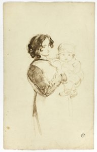 Giovane donna con bambino da Thomas Jones Barker
