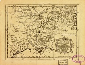 La Louisiana, come un tempo rivendicata dalla Francia, ora contenente parte dell