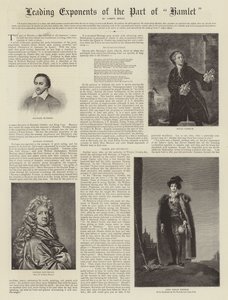 Principali Esponenti del Ruolo di Amleto da Thomas Lawrence