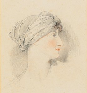 Ritratto di Mrs Jens Wolff, di profilo a destra, che indossa un turbante da Thomas Lawrence