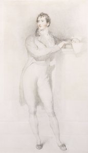 Ritratto di Sir Francis Burdett, Bart, piccolo a figura intera, in piedi accanto a un caminetto, c.1796 da Thomas Lawrence