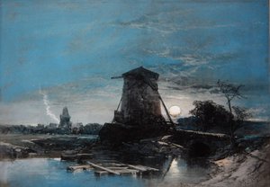 Paesaggio olandese al chiaro di luna da Thomas Leeson the Elder Rowbotham