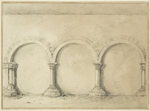Archi e colonne nei locali di Mereweather tra Nicholas Street e Corn Street da Thomas Leeson the Elder Rowbotham