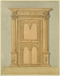 Portale intagliato in quercia, 6 Redcliffe Street da Thomas Leeson the Elder Rowbotham