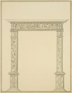 Porta scolpita in una casa a Lewin