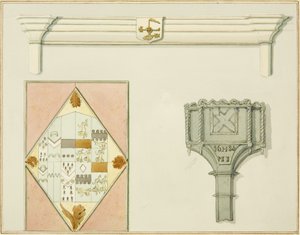 Camino, vetrata e scatola della neve al 35 di High Street da Thomas Leeson the Elder Rowbotham
