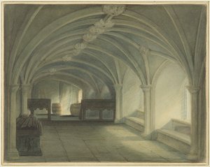 Cripta della Chiesa di San Giovanni, vista verso Ovest da Thomas Leeson the Elder Rowbotham