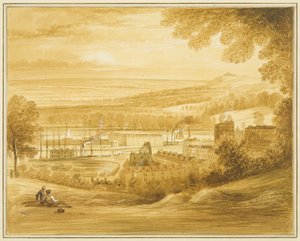 Bacino di Cumberland visto dal campo vicino alla Chiesa di Clifton da Thomas Leeson the Elder Rowbotham
