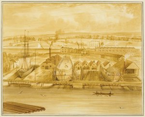 Il nuovo molo di Hilhouse visto da Mardyke da Thomas Leeson the Elder Rowbotham