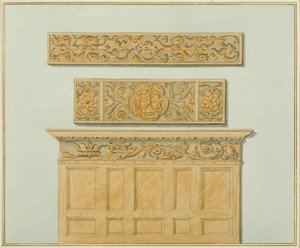 Parti dei Pannelli e del Friso, nella Langton Mansion, sul Retro da Thomas Leeson the Elder Rowbotham