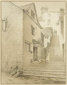 Le scale che collegano Griffin Lane e Church Lane da Thomas Leeson the Elder Rowbotham