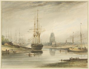 Vista verso il fiume, presa da sotto il Rope Walk e Wapping, c.1804 da Thomas Leeson the Elder Rowbotham