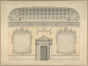 Progetto per una sezione di una stanza rococò, con un soffitto a volta e ornamenti corinzi da Thomas Lightoler.