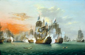 La battaglia dei Santi da Thomas Luny