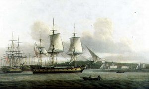 La "Leda" in due posizioni al largo di Greenwich