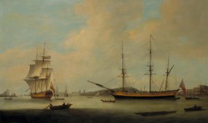 La nave U.S. Granville al largo di Deptford da Thomas Luny