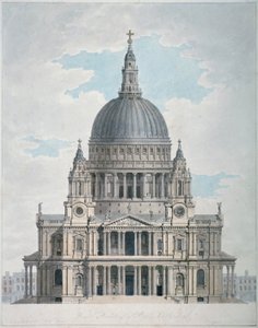 Facciata ovest della Cattedrale di St Paul, Città di Londra, 1780