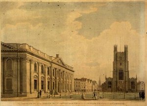 Il fronte sud della Senate House e il lato ovest della chiesa di St. Mary, Cambridge